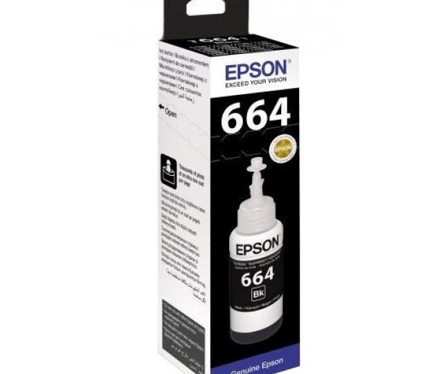 Контейнер Epson T6641 Black (C13T66414A) для L210, L350, L355, L550, L555, L1300, L110, L120, L300, L456, L362, L312, L566, L220, L222, L366, L132, L130, L382, L386, L364, L486, L3070, L3050, L3060, L368, L455, L565, L121