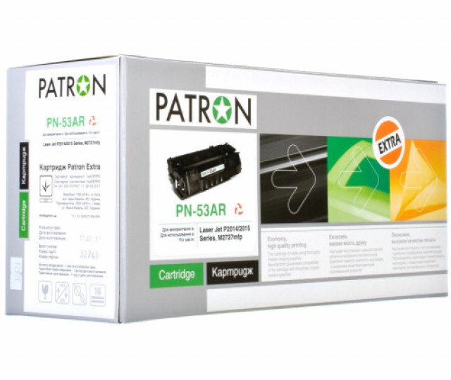 Совместимый картридж Patron PN-53AR Extra для принтера HP LJ-P2010 P2014 P2015 M2727 (CT-HP-Q7553A-PN-R)