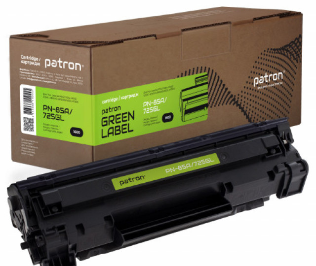 Картридж Patron HP LJ CE285A/Canon 725 (PN-85A/725GL) GREEN Label (CT-HP-CE285A-PN-GL) для принтера LaserJet P1102, P1102w, M1132, M1212nf, M1213nf, M1214nfh, M1217nfw