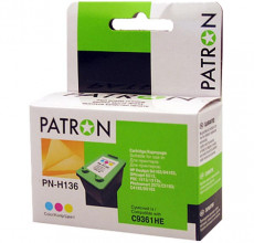 Купить Картридж Patron PN-H136 (C9361HE) CI-HP-C9361HE-C-PN для принтера Deskjet 5743, 5443, D4163, Officejet 6313, Photosmart 2573, С4183, С3183