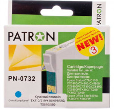Купить Картридж Epson T0732/T1052 cyan Patron для принтера Stylus C79, 110, CX3900, CX4900, CX5900, CX7300, CX8300, TX200, TX209, TX400, TX409, Office T30, T40W, 600FW, Stylus Office TX300F