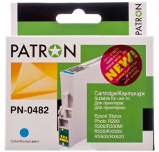 Купить Картридж Epson T0482 cyan Patron для принтера Stylus Photo R200, R220, R300, R320, R340, RX500, RX520, RX600, RX620, RX640