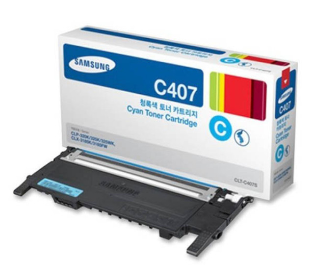 Картридж Samsung CLT-C407S cyan (ST998A) для принтера CLP-320, CLP-320n, CLP-325, CLP-325w, CLX-3185, CLX-3185n, CLX-3185fn, CLX-3185fw, CLX-3180