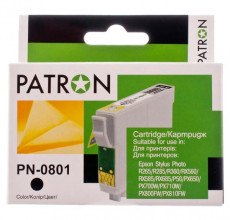Купить Картридж Epson T0801 black Patron для принтера Stylus Photo P50, PX650, PX660, PX700W, PX710W, PX720WD, PX800FW, PX810FW, PX820FWD, R265, R285, R360, RX560, RX585, RX685