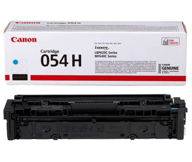 Картридж Canon 054H cyan 3027C002 для принтера i-sensys LBP621Cw, LBP623Cdw, MF641Cw, MF645Cx, MF643Cdw