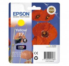 Купить Картридж Epson 17 Yellow T1704 (c13t17044a10) для принтера Expression Home XP-103, XP-203, XP-207, XP-303, XP-306, XP-33, XP-413, XP-406, XP-313, XP-323, XP-413, XP-423