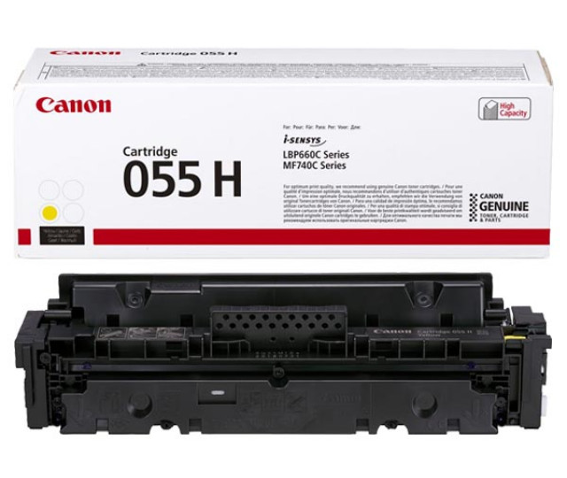 Картридж Canon 055H yellow (3017C002) для принтера i-sensys MF742Cdw, MF744Cdw, MF746Cx, LBP663Cdw, LBP664Cx