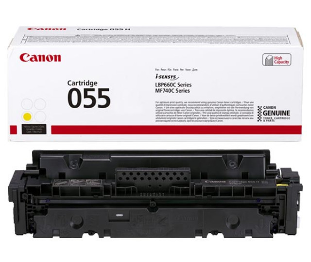 Картридж Canon 055 yellow (3013C002) для принтера i-sensys MF742Cdw, MF744Cdw, MF746Cx, LBP663Cdw, LBP664Cx