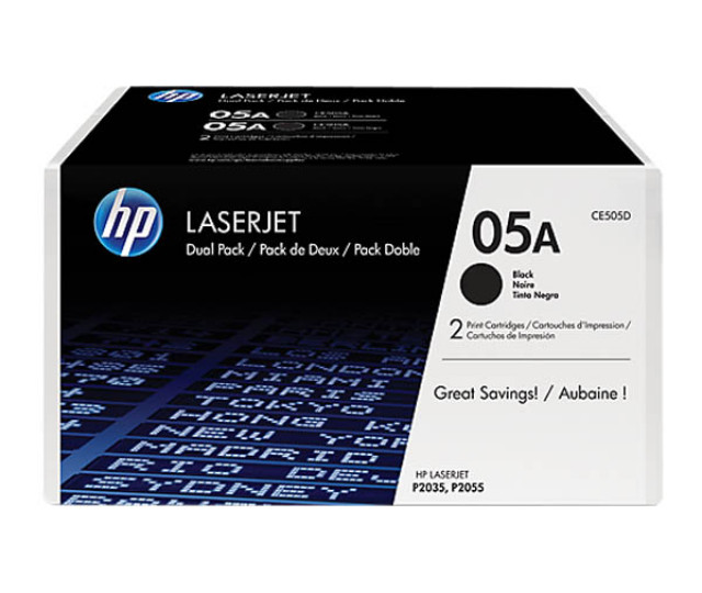 Картридж HP CE505D (2 шт.) для принтера LaserJet P2035, P2055d, P2055dn